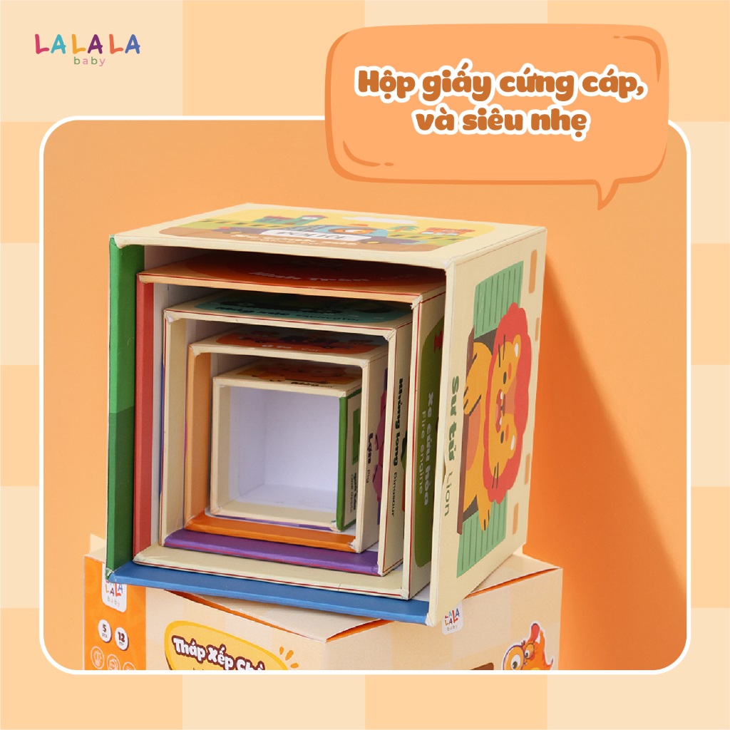 Đồ Chơi Giáo Dục Sớm Tháp Xếp Chồng Lala Stacky Box Cho Bé Từ 1 tuổi - Lalala Baby 