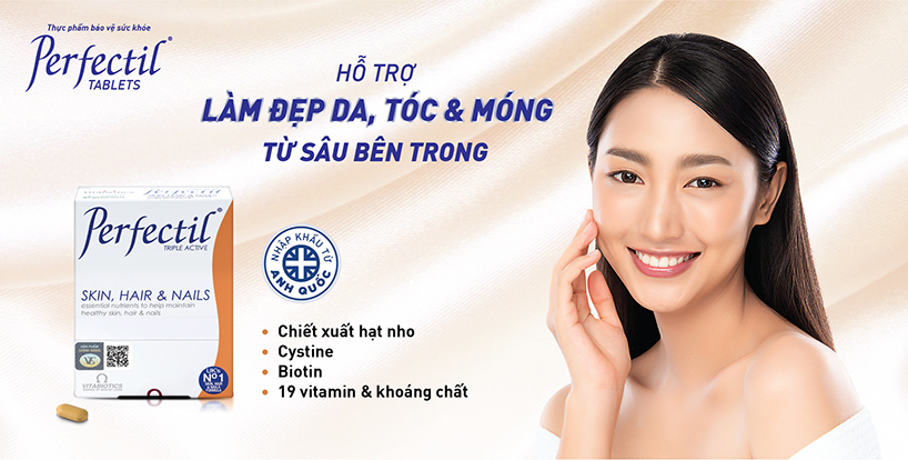 Thực phẩm bảo vệ sức khỏe PERFECTIL Tablets Hỗ trợ Làm đẹp Da, Tóc & Móng từ sâu bên trong - HÀNG CHÍNH HÃNG - CÓ TEM CHÍNH HÃNG - Hộp 30 viên - KÈM QUÀ TẶNG 1