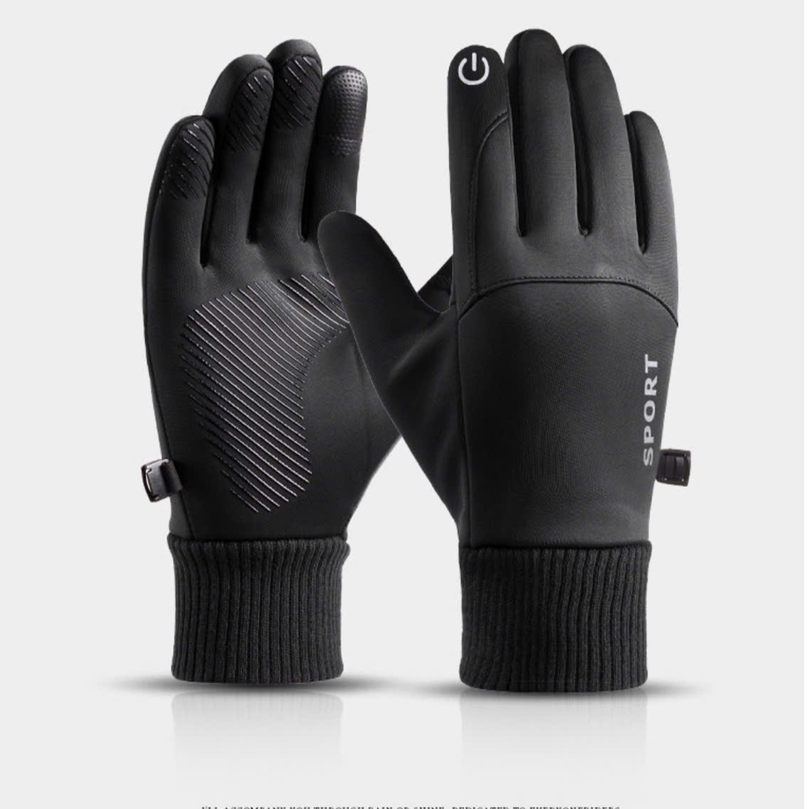 Găng tay nam mùa đông cảm ứng lót nỉ lông cực ấm lòng bàn tay chống trượt cao cấp GTN89