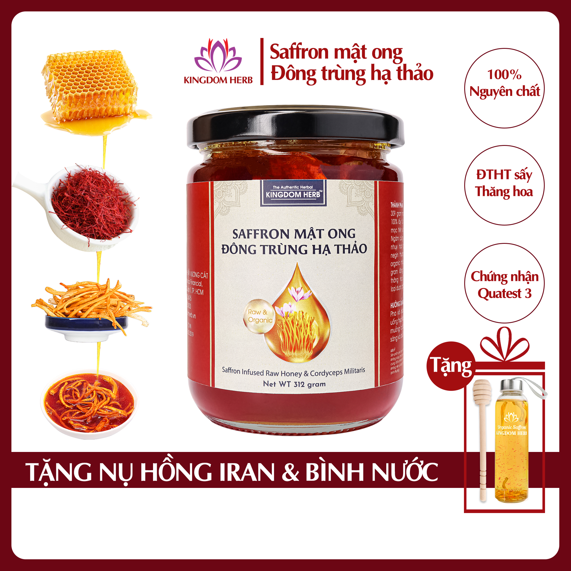 mật ong saffron đông trùng hạ thảo