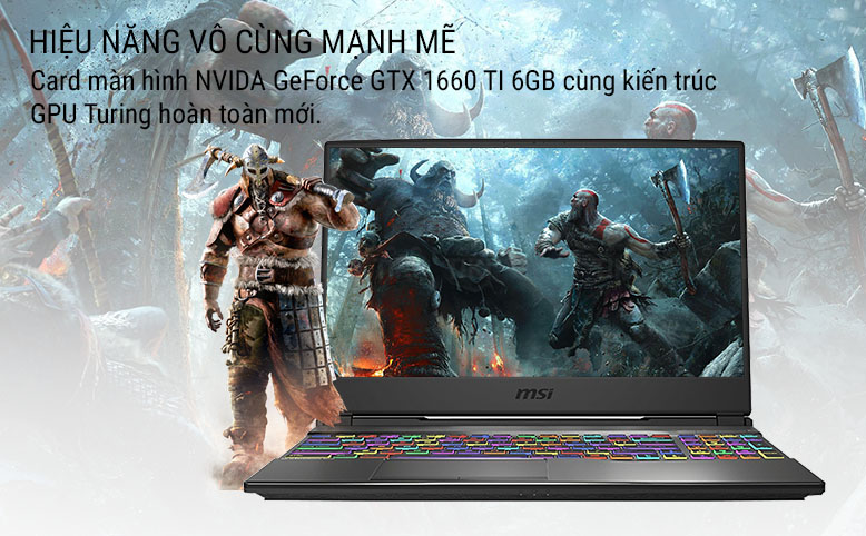 Laptop MSI GP65 Leopard 9SD-224VN (Core i7-9750H/ 16GB DDR4 2666MHz/ 512GB SSD PCIE/ GTX 1660Ti 6GB/ 15.6 FHD IPS 144Hz, 3ms/ Win10) - Hàng Chính Hãng