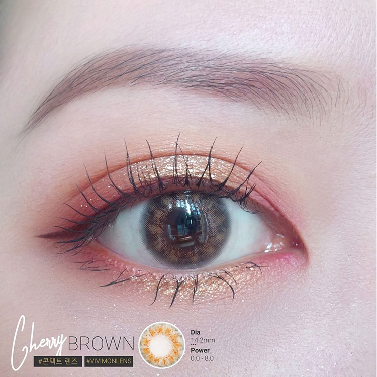 [Một miếng] Kính áp tròng cherry brown 5 độ