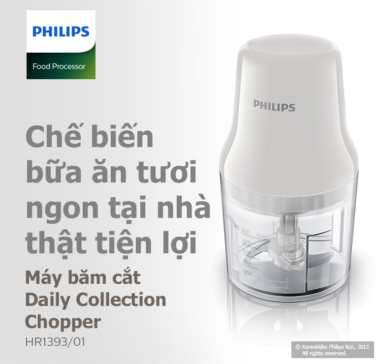 Máy Xay Thịt Philips HR1393 – 0.7 Lít - Trắng