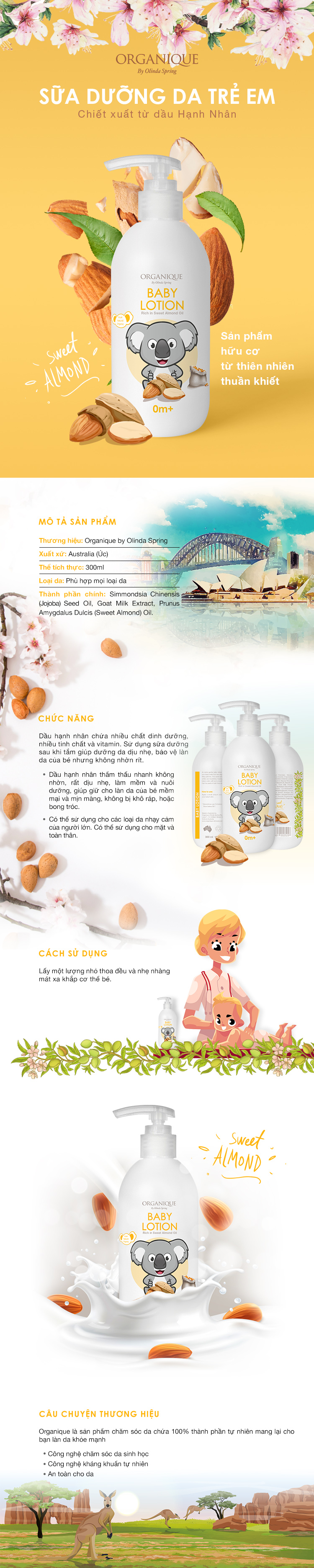 sữa dưỡng da trẻ em baby lotion 300ml 1