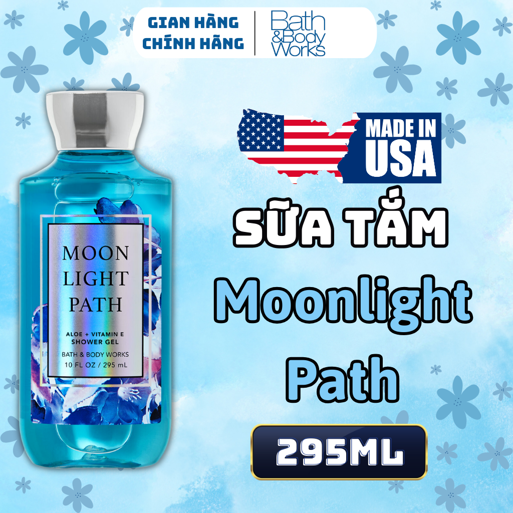 Body Mist Bath And Body Works Nam Nữ Chính Hãng Moonlight Path, Xịt Thơm Body Toàn Thân Hương Nước Hoa 236ml