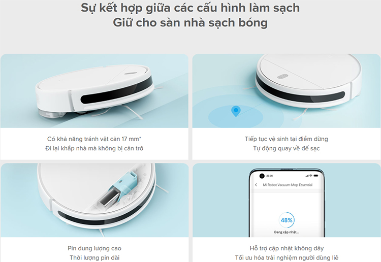 Máy Hút Bụi Xiaomi Mi Robot Vacuum-Mop Essential SKV4136GL - Hàng Chính Hãng