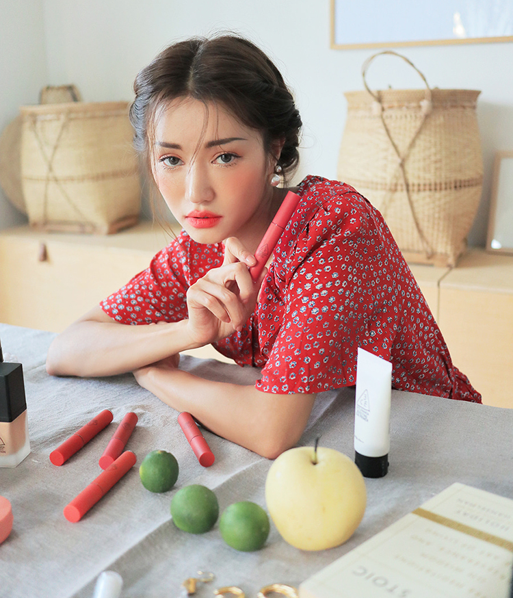 Son Kem Lì 3CE Velvet Lip Tint - Gently Coral Hồng Cam San Hô