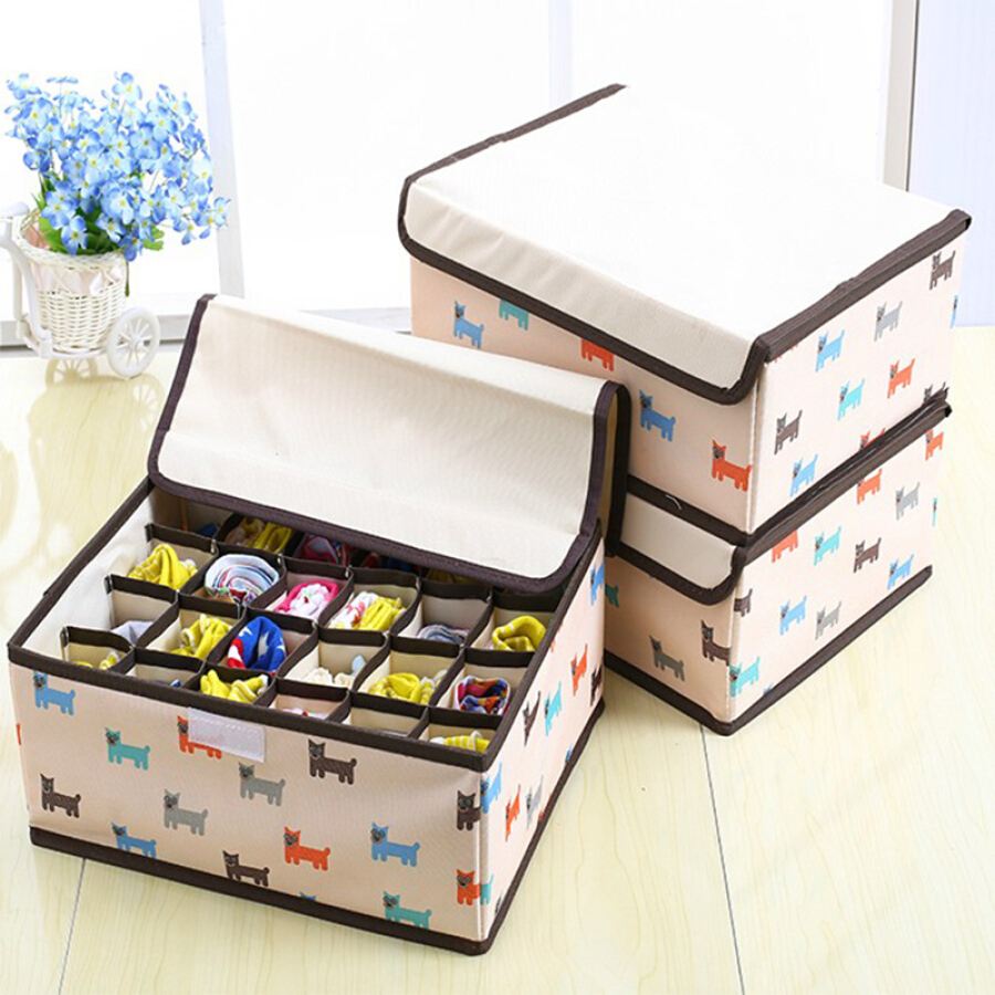 Bộ 3 Hộp Vải Đựng Đồ Lót