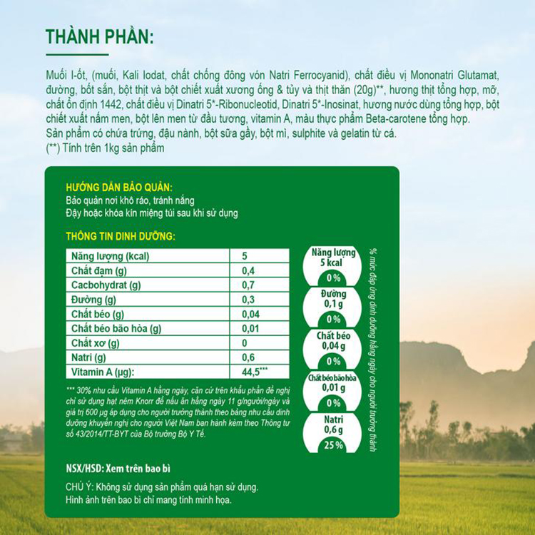 Hạt Nêm Knorr Từ Thịt Thăn, Xương Ống Và Tủy Bổ Sung Vitamin A (1200g) - 32010222