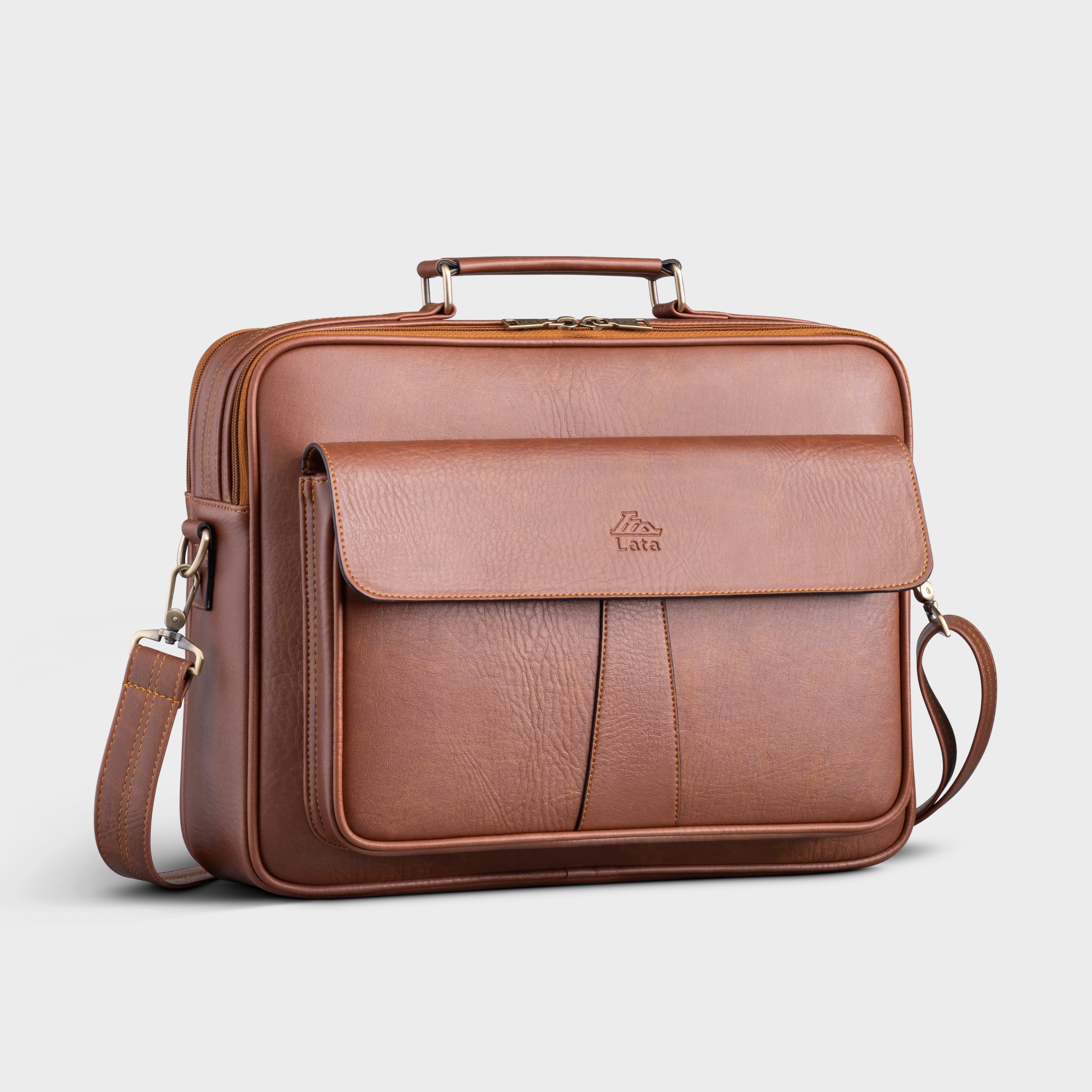 Cặp Công Sở Lata ( Thời trang nam basic đựng vừa laptop 14 inch - Cặp da CA43 )