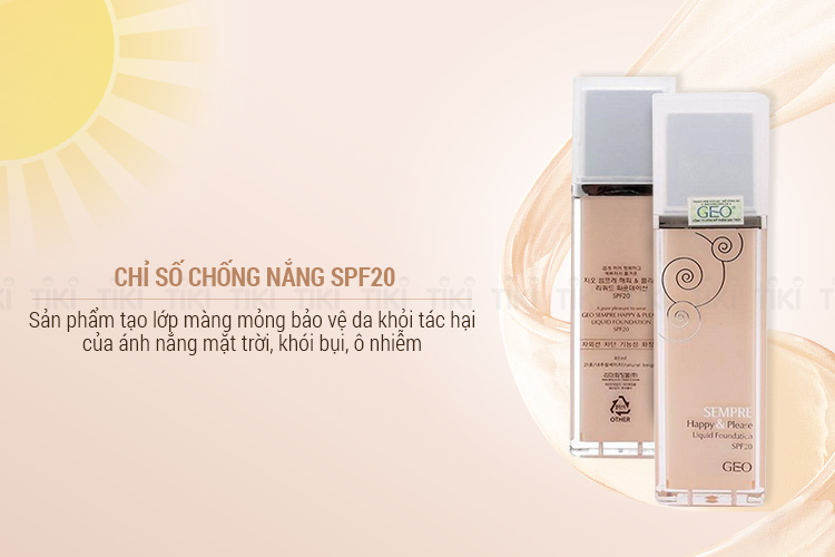 Kem Nền Sempre Happy & Please Liquid Foundation #21 Natural Beige Geo_Py31