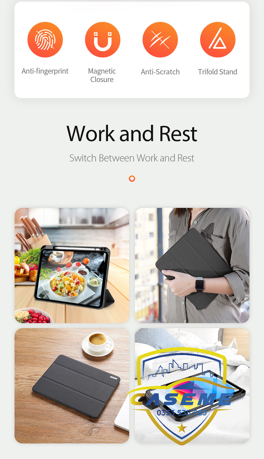 Bao da dành cho iPad Air 4/ Air 5 M1 10.9 inch 2022 hiệu Dux Ducis Domo có khay để bút, bảo vệ camera, chống sốc, cao cấp - Hàng nhập khẩu.