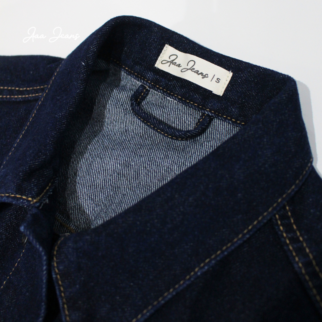 Áo Khoác Jean Nữ Trơn Màu Xanh Đậm Nhạt Aaa Jeans