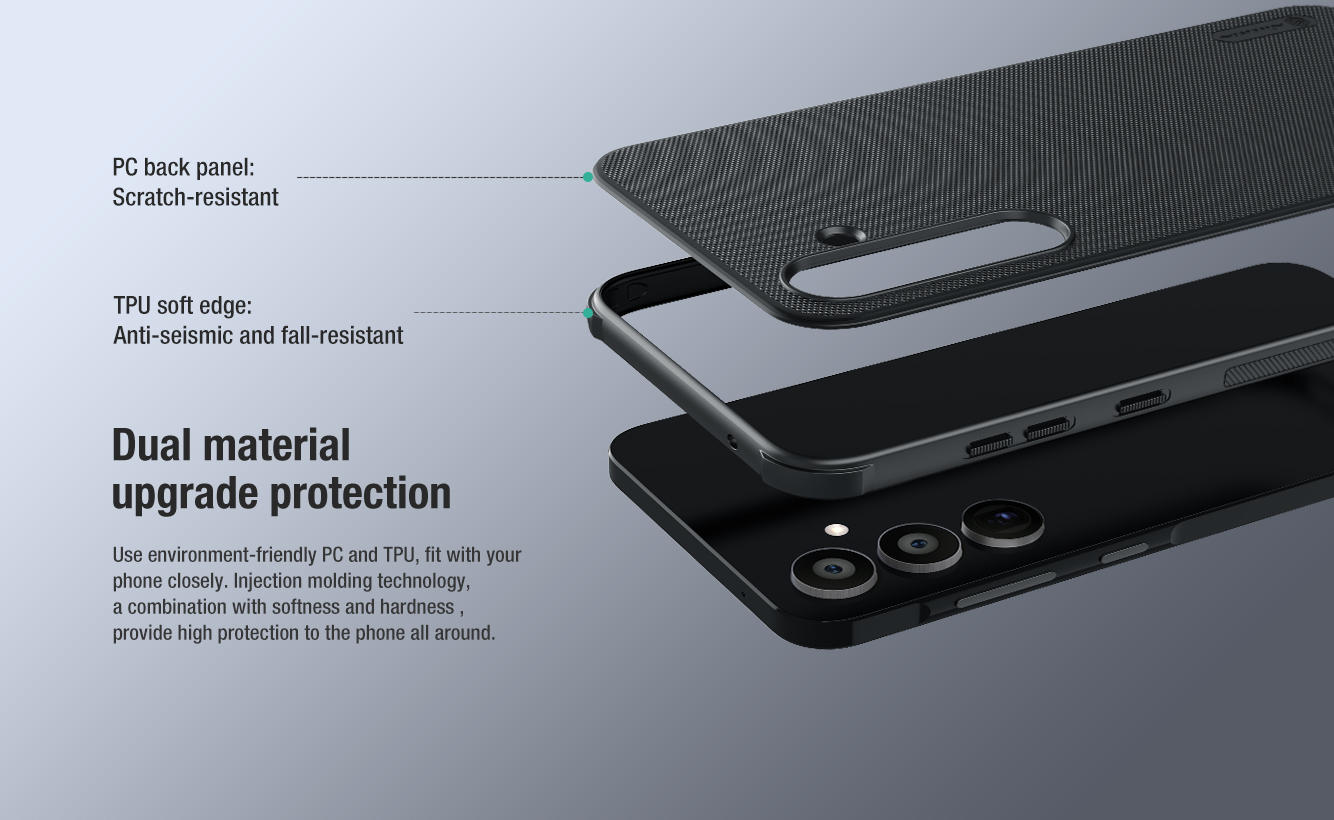 Ốp Lưng sần viền dẻo chống sốc cho Samsung Galaxy A55 5G- A35 5G - A25 5G - A15 - A05s hiệu Nillkin Super Frosted Shield - Hàng nhập khẩu