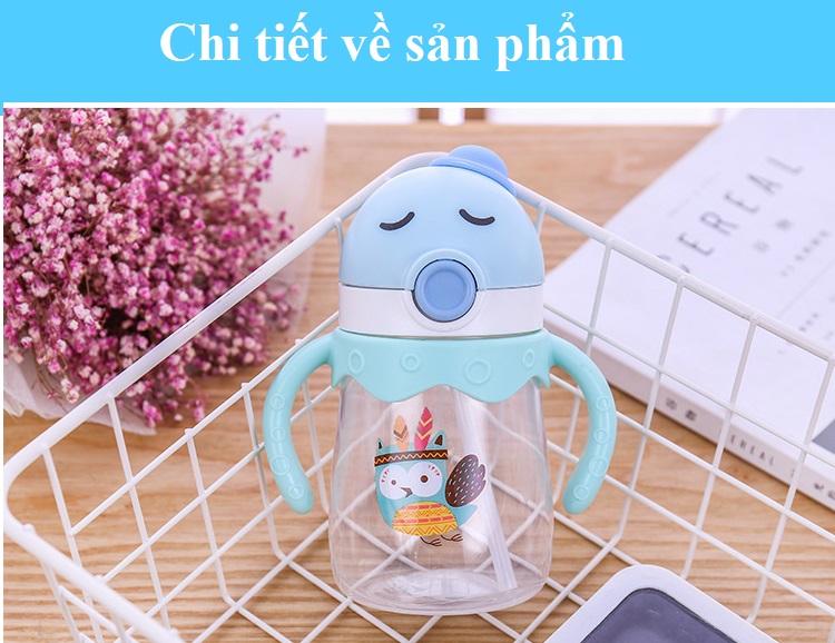 Bình Tập Uống, Bình Nước Chống Rỉ Nước Ống Hút Mềm Cho Bé Gái 5