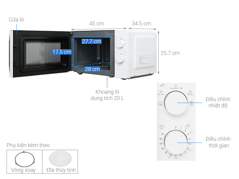 LÒ VI SÓNG ELECTROLUX EMM20K18GW - hàng chính hãng