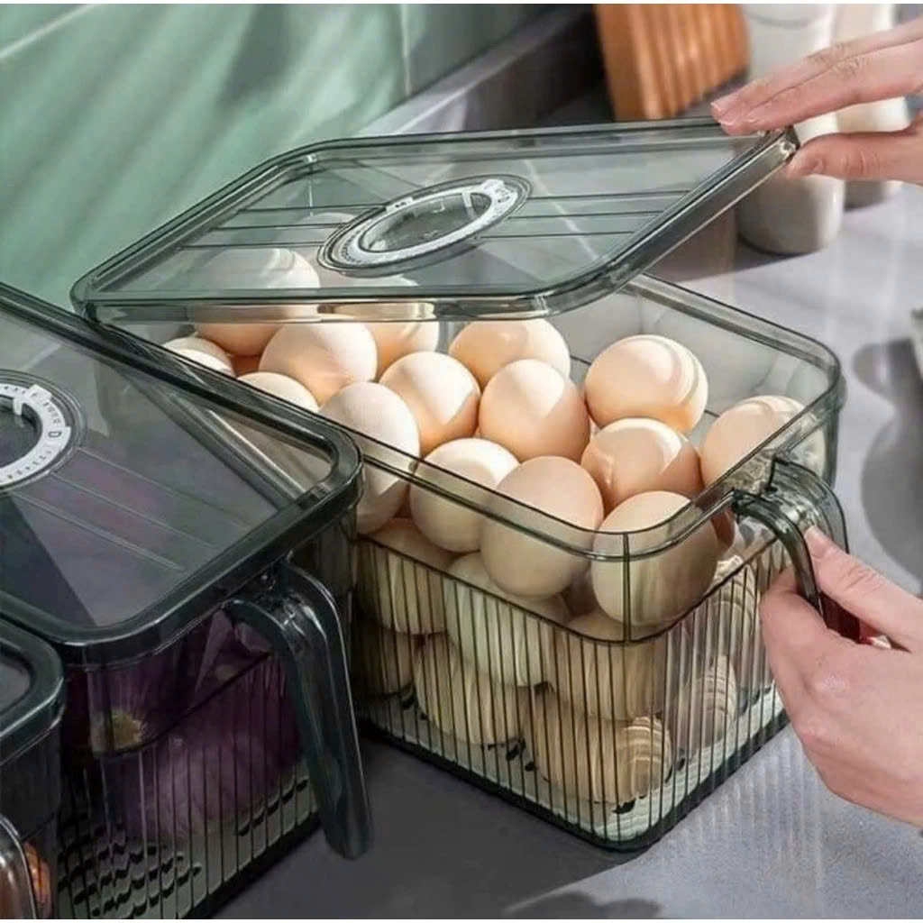 Hộp Đựng Thực Phẩm 3L Có Nắp Tách Nước Và Tay Cầm Tiện Lợi – Hộp Bảo Quản Đồ Ăn Tủ Lạnh - Hộp Lạnh - HÀNG CHÍNH HÃNG MINIIN