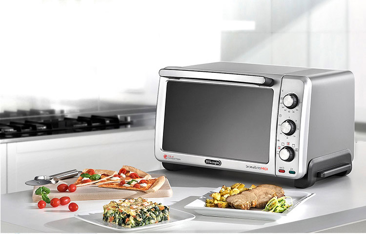 Delonghi electric oven home multi-function oven (24L) double-glazed door enamel silver stone liner heating up and down EO24752.S