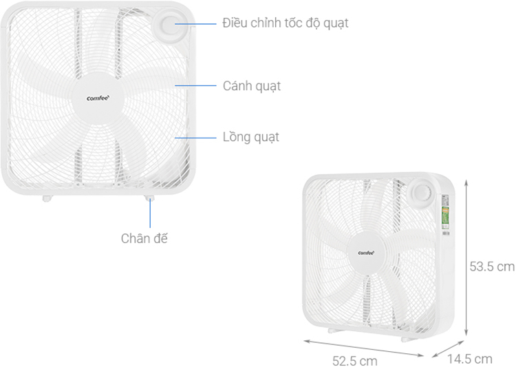 Quạt Hộp Comfee CF-BF5016VH 55W - Hàng Chính Hãng