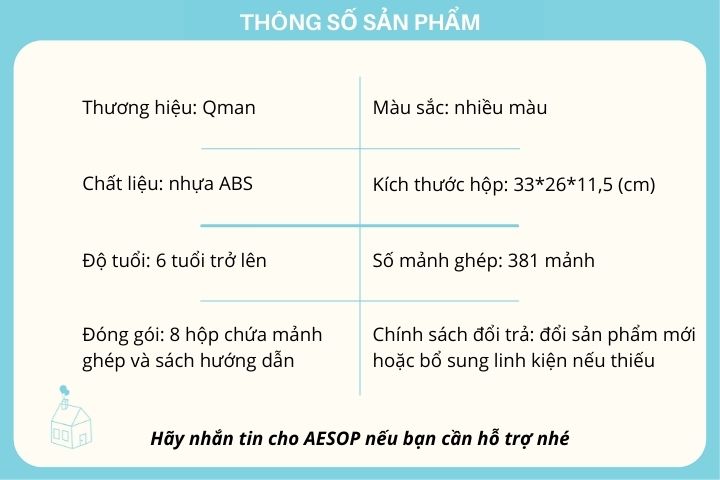 Hộp 8 bộ đồ chơi lắp ráp Trực thăng tấn công 8in1 Qman 1801 (381 chi tiết)