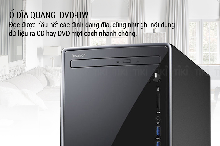 PC Dell Inspiron 3670MT MTI31410-4G-1T Core i3-8100 / Free Dos (Black) - Hàng Chính Hãng