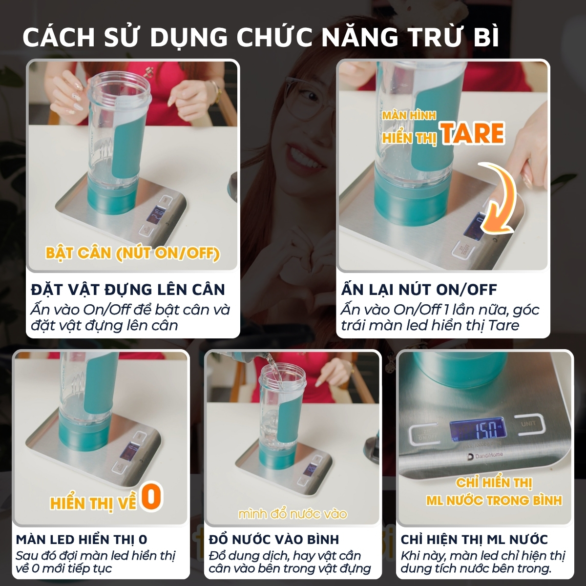 Cân tiểu ly điện tử mini nhà bếp, cà phê DandiHome có độ chính xác cao