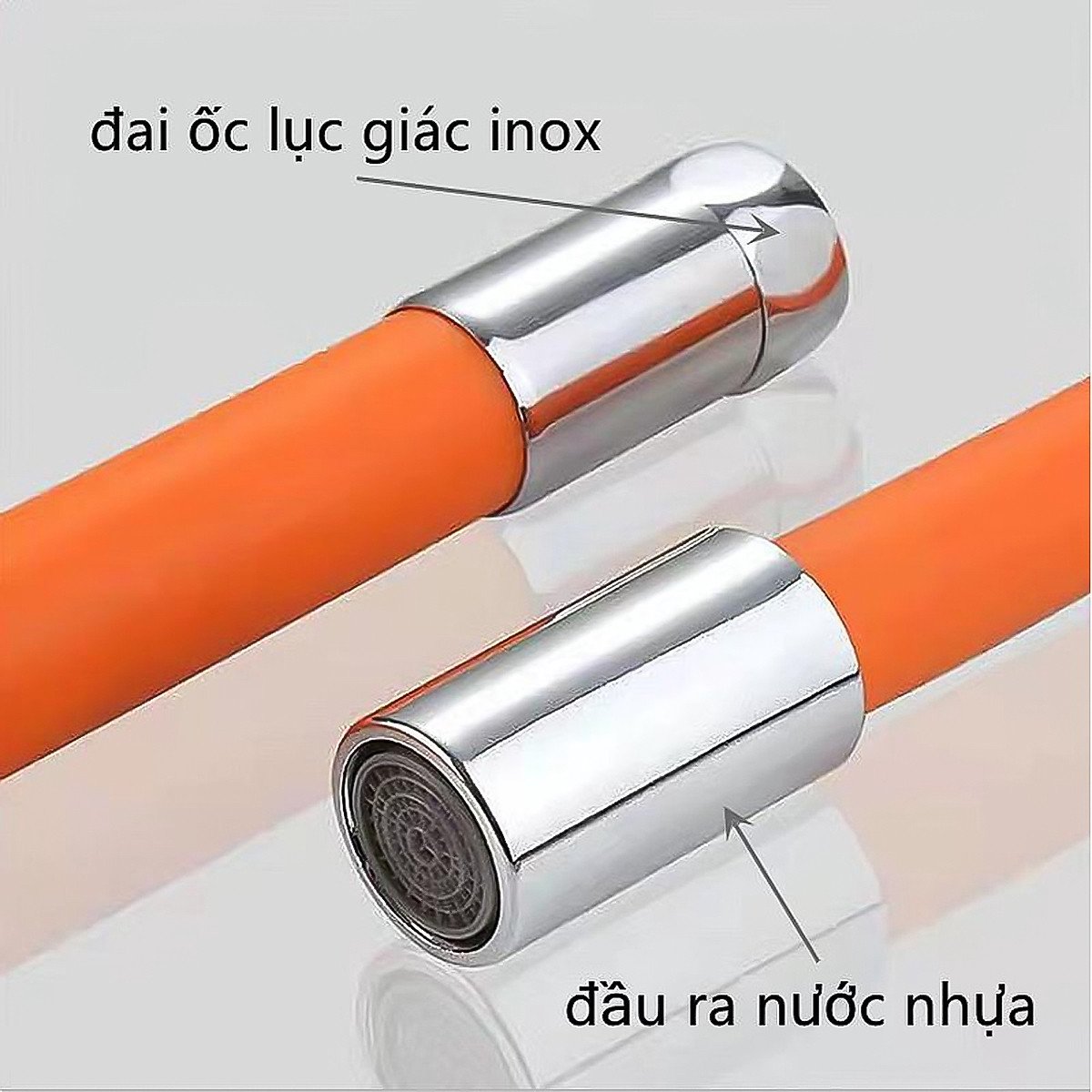 Ống Nối Dài Vòi Nước Hợp Kim Bọc Silicon Xoay 720 Độ Dài 17Cm Tiện Dụng