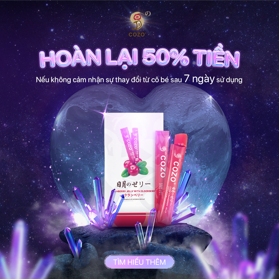 Thạch Giúp Cân Bằng Và Ngăn Nhiễm Trùng Đường Tiết Niệu COZO Cranberry Jelly Chiết Xuất Nam Việt Quất Và Elderberry, Tăng Khả Năng Miễn Dịch