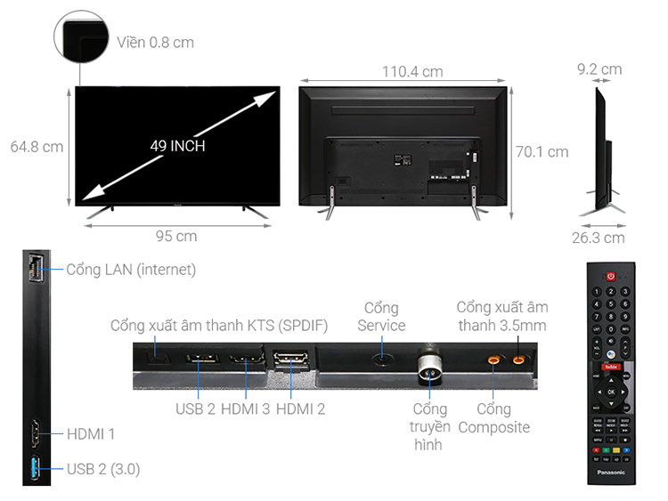Android Tivi Panasonic 49 inch 4K UHD 49FX550V