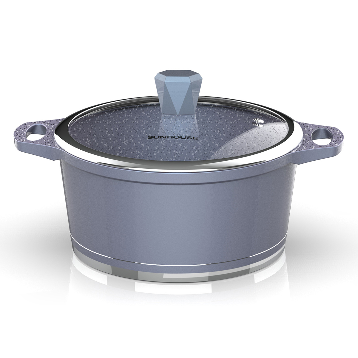 Nồi Vân Đá Đáy Từ Sunhouse Shg2024Mma - 24 Cm - Xanh