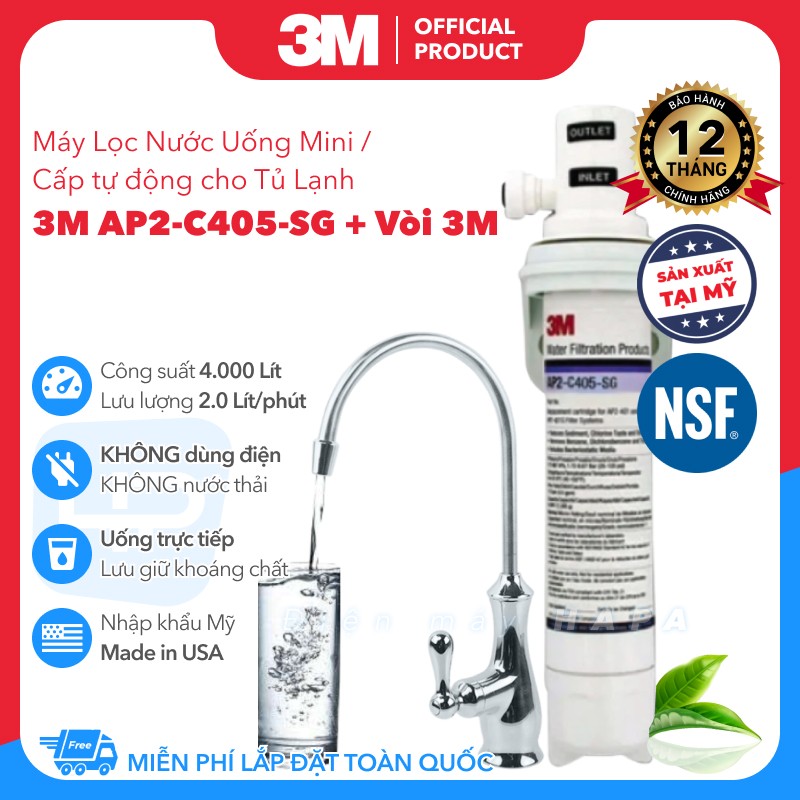 Máy Lọc Nước Uống Mini 3M AP2-C405-SG - Hàng Chính Hãng 3M