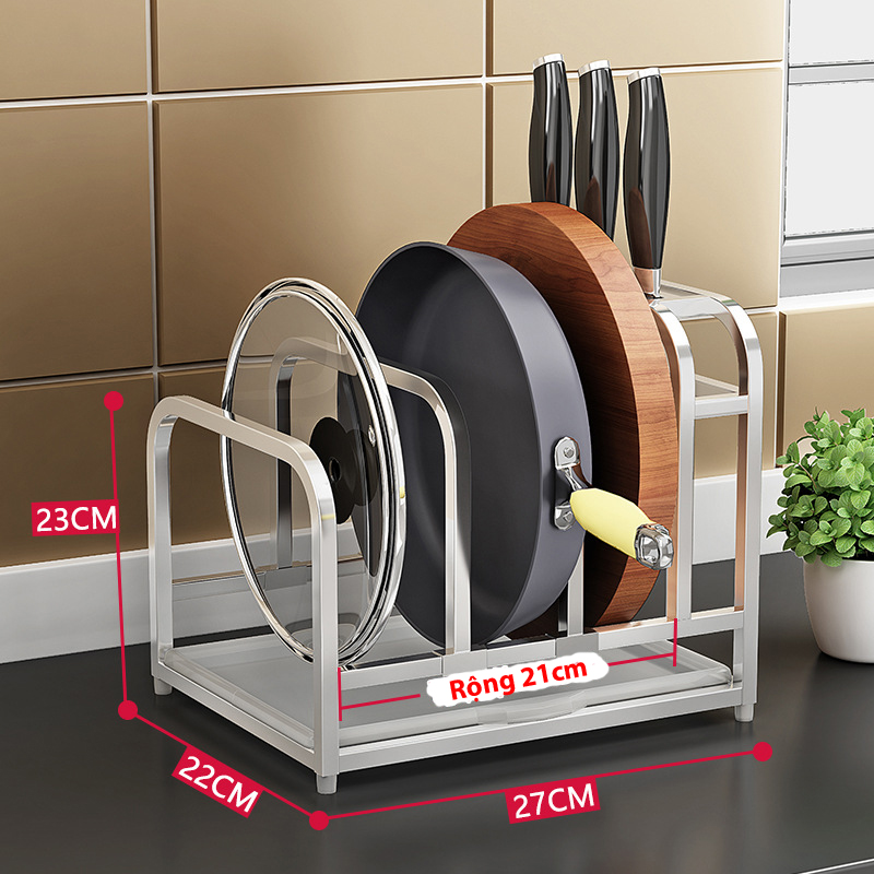 kệ dắt dao thớt inox 304 màu trắng để bàn