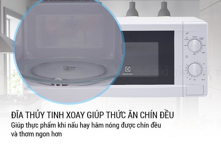 Lò Vi Sóng Cơ Có Nướng Electrolux EMM2021GW (20 lít) - Trắng - Hàng chính hãng