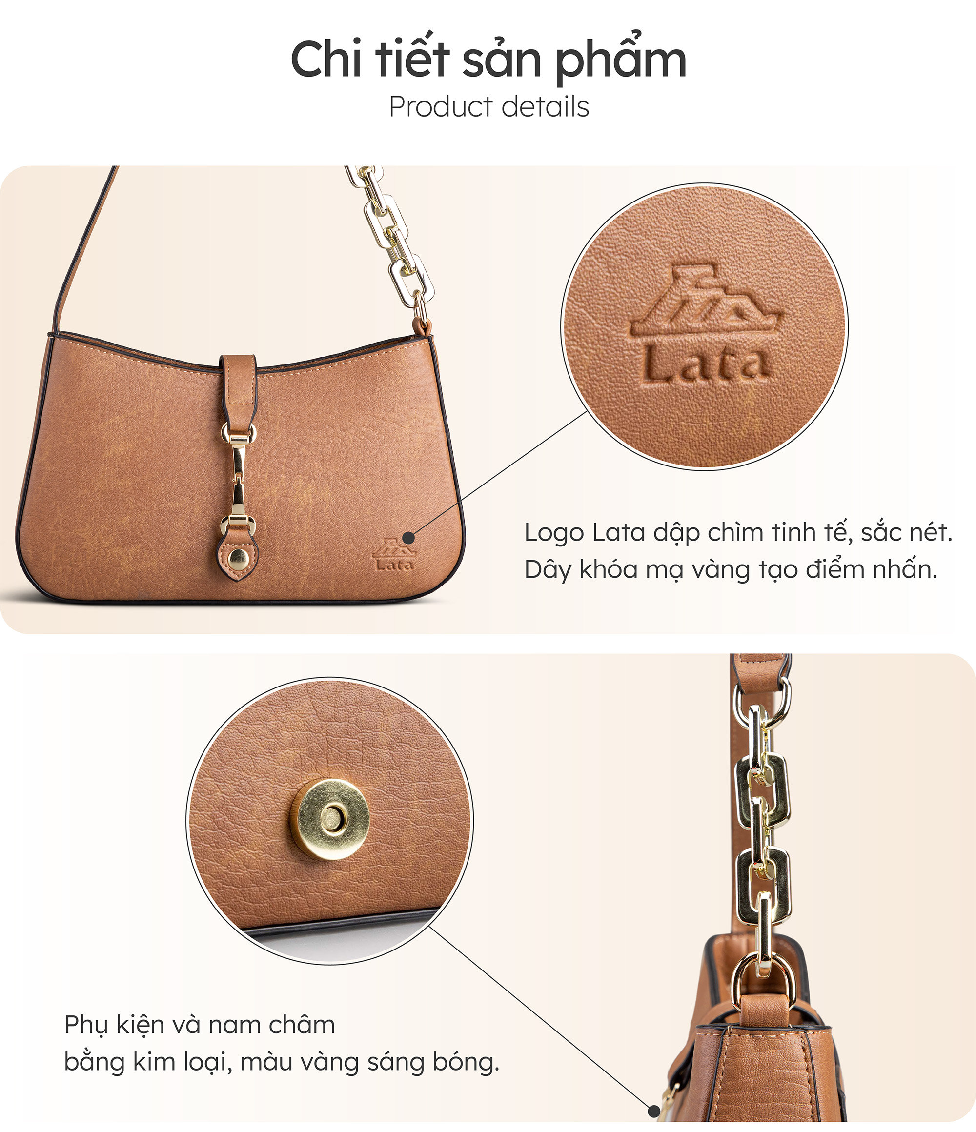 Túi Lata ( Thời trang nữ dự tiệc size 24- Túi đeo chéo da HN108 )