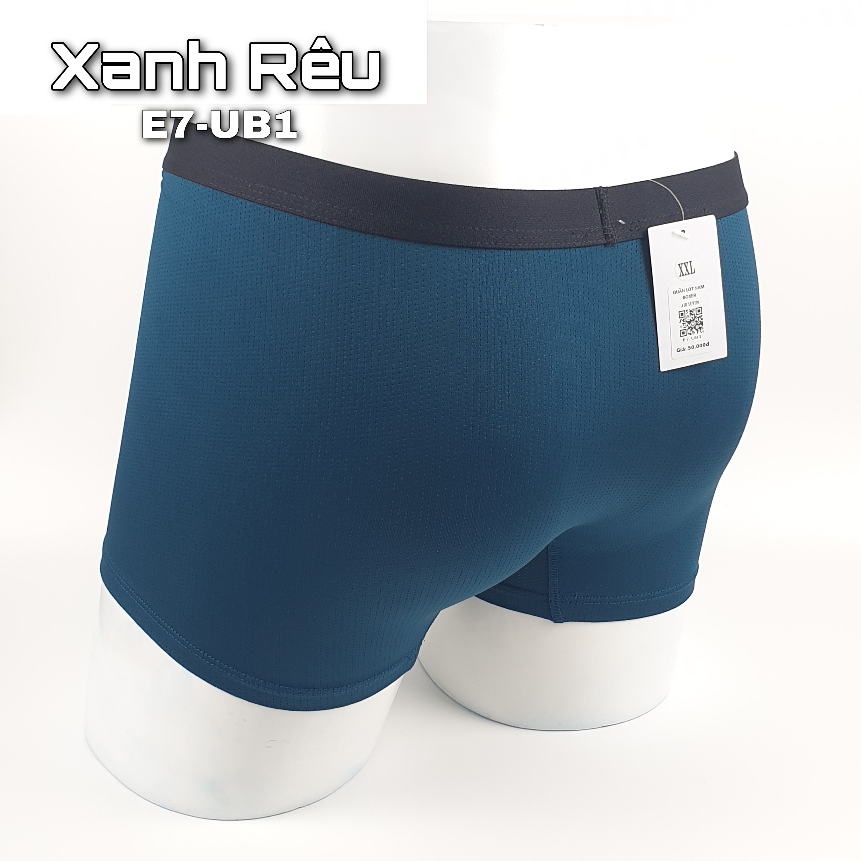 Quần lót nam Boxer co giãn 4 chiều, lưng thun nhỏ, công nghệ thoáng khí - màu Xanh đen