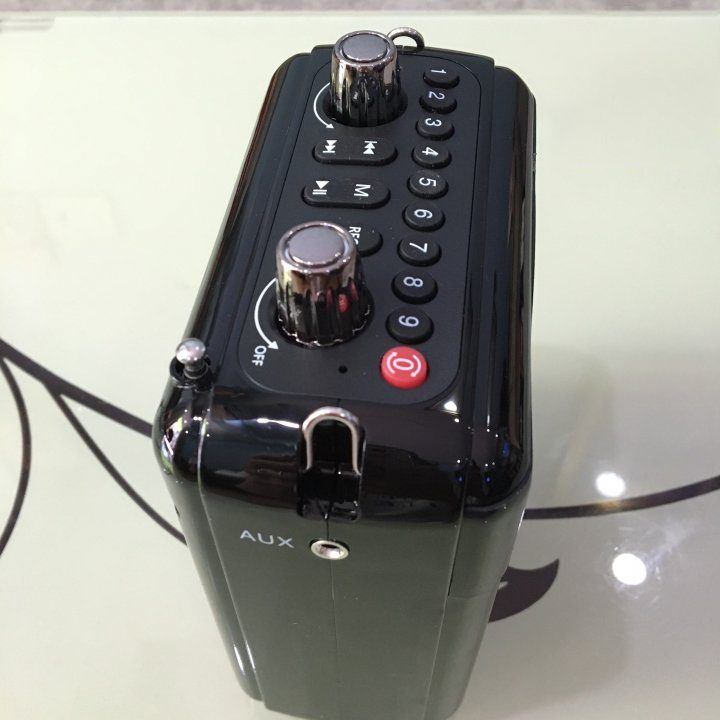 Loa trợ giảng Shuae SM918 - Máy trợ giảng kèm micro cài tai không dây - Kết nối Bluetooth, AUX, USB, SD card, FM - Công suất 15W - Có echo hát karaoke dễ dàng - Pin sạc dung lượng lớn cho thời gian sử dụng lên đến 6h - Hàng nhập khẩu 9