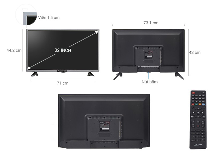 Tivi LED AKINO PA-32TDBV 32 inch - Hàng Chính Hãng