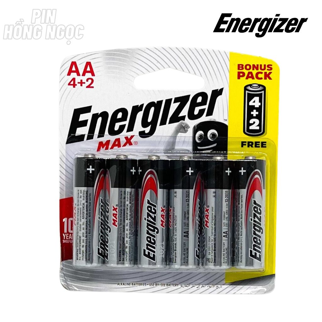 Vỉ 6 Viên Pin AA , Pin AAA Energizer Max 1,5V Alkaline - Hàng chính hãng