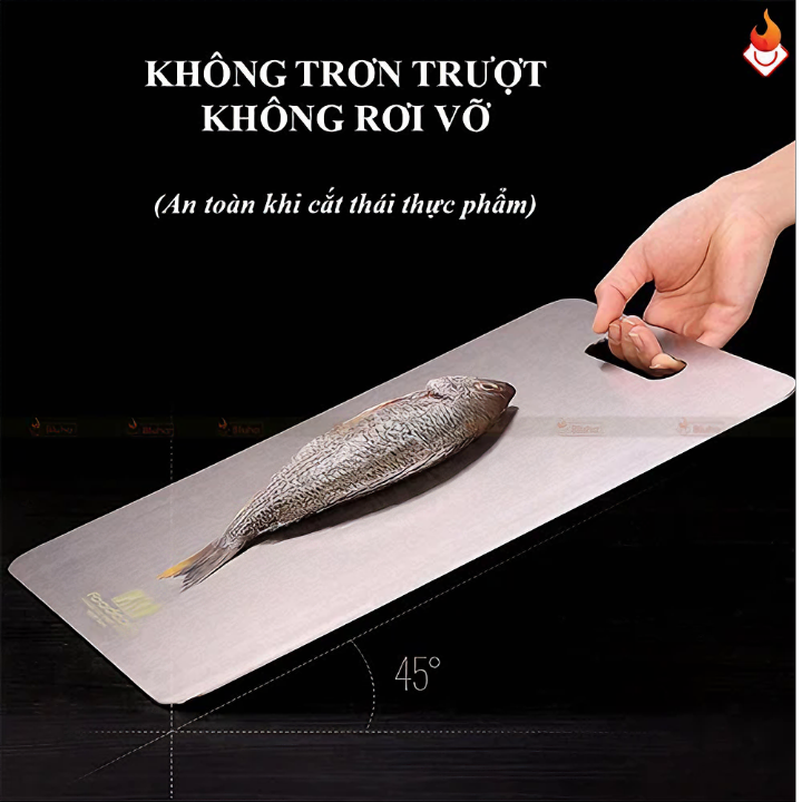 Thớt KG68 nguyên khối đúc kháng khuẩn, dùng để thái thịt, rau quả dễ tiện lợi chất liệu inox304- Hàng chính hãng