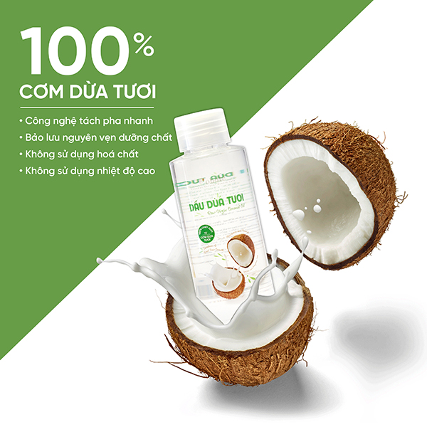 Dầu Dừa Tươi Coboté (100ml) - 100% Cơm Dừa Tươi Bến Tre - VCO