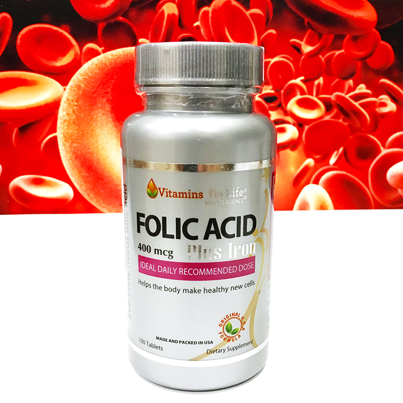 Mua Folic Acid 400mcg Plus Iron, bổ sung sắt và folic (100 viên) KBM01