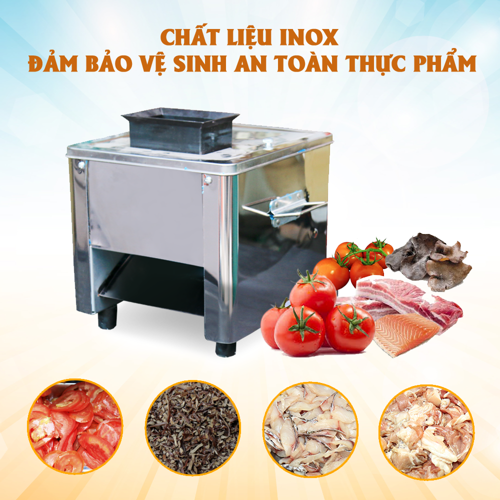 Máy thái thịt đa năng 1 cửa nạp 3A850W có chất liệu inox cao cấp