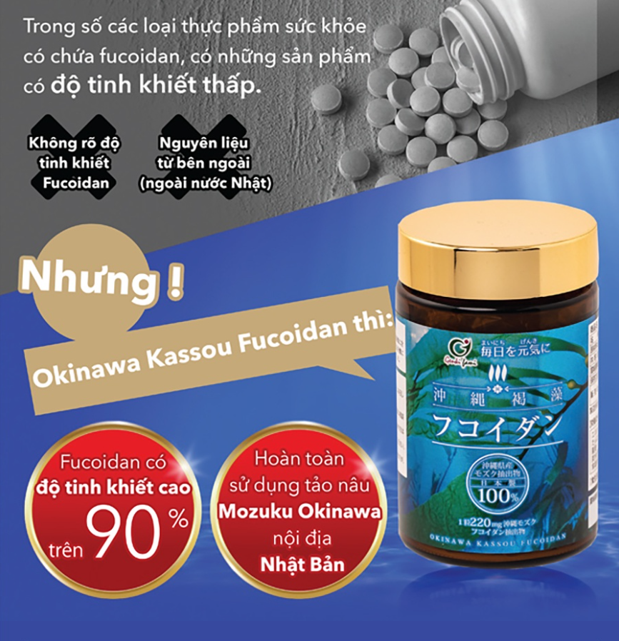 Fucoidan Genki Fami Nhật Bản, Tăng Cường Đề Kháng, Miễn Dịch, Hỗ Trợ Ngăn Ngừa Ung Bướu Hộp 150 viên