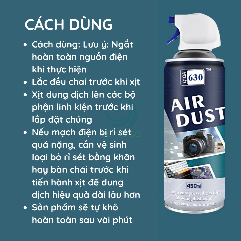 Chai xịt vệ sinh máy ảnh, bàn phím, bo mạch máy tính 450ML- Bình xịt khí nén đa năng dùng cho máy quay, ống kính, điện thoại...- Hàng nhập khẩu