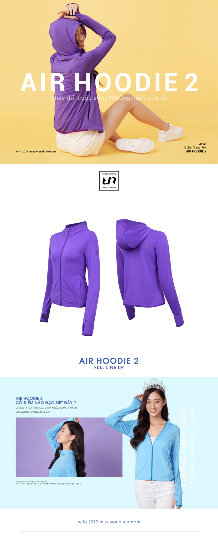Áo khoác nữ Air Hoodie LO19707101-PU