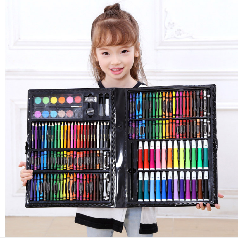 Bộ bút chì màu màu nước dụng cụ vẽ cắt thủ công KP000575-150 quà tặng cho bé 1