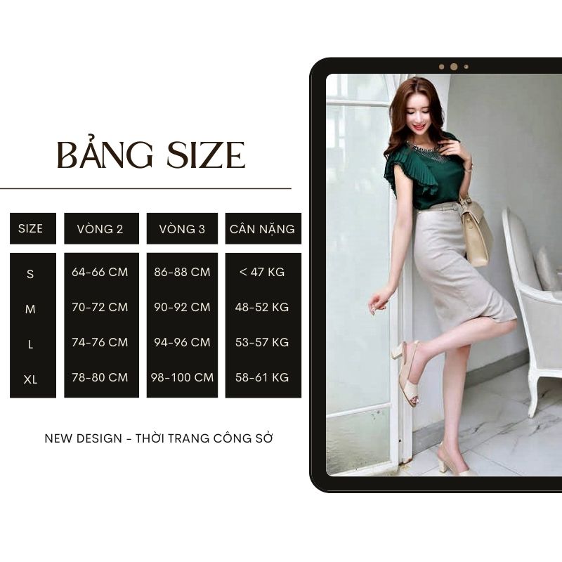 Chân Váy Công Sở Nữ New Design Thiết Kế Dáng Váy Midi , Phom  Ôm Body ,Màu Trắng Sang Trọng ,Vải Dày Tốt Co giãn CV0062