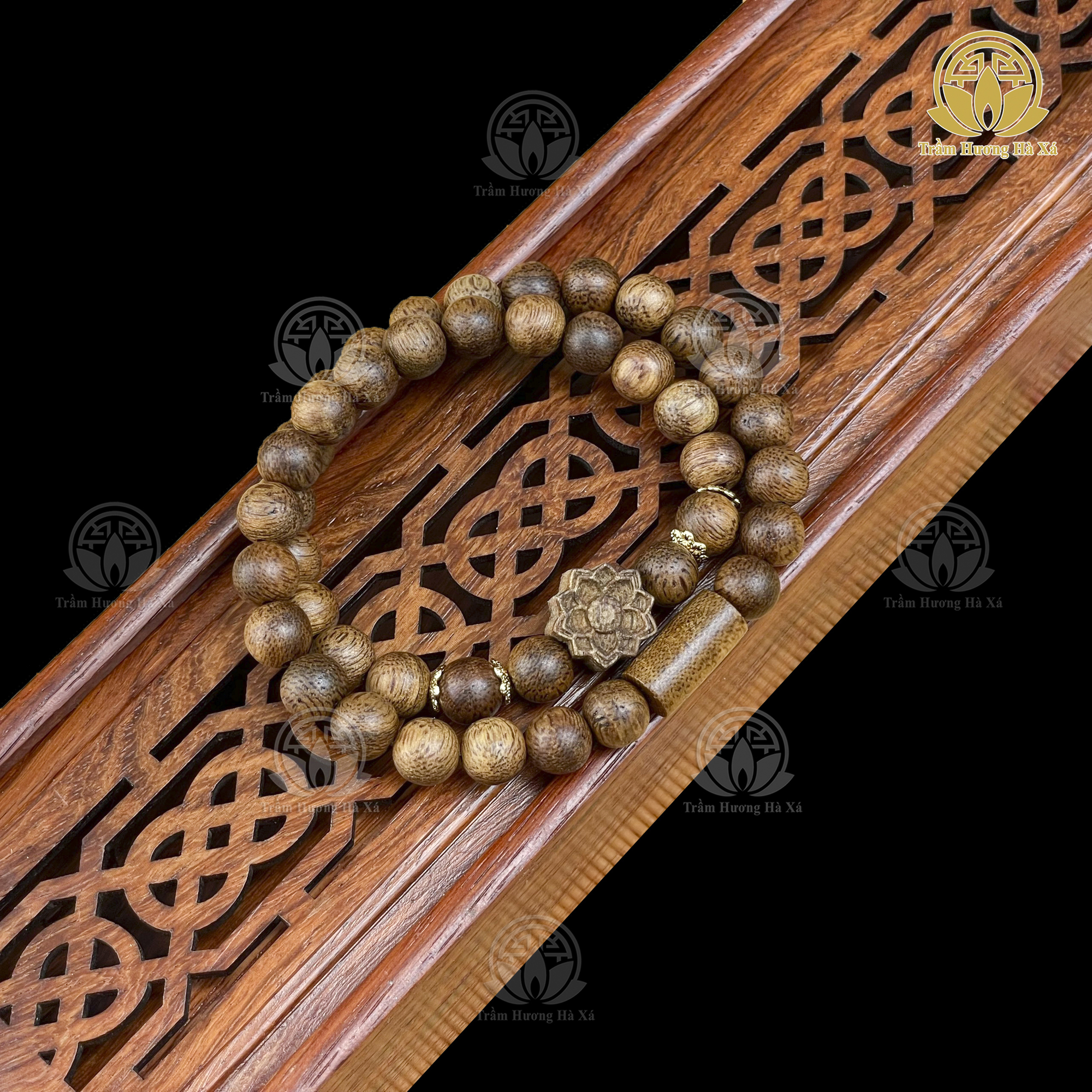 Vòng tay đôi trầm hương phong thủy HÀ XÁ mix charm hoa sen hồ ly phật di lặc phật bà quan thế âm đeo tay cặp đôi nam nữ may mắn bình an tài lộc
