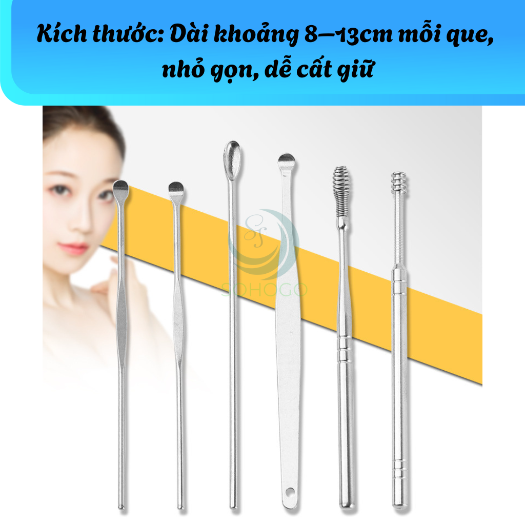 Dụng Cụ Lấy Ráy Tai Inox 360°- Tai Sạch – Dụng Cụ Vệ Sinh Tai Thông Minh- Bộ Lấy Ráy Tai Xoắn Ốc Chuyên Dụng- Dụng Cụ Vệ Sinh Tai Không Đau Inox Cao Cấp- Dụng Cụ Lấy Ráy Tai Xoay 360 Độ Kèm Bao Đựng