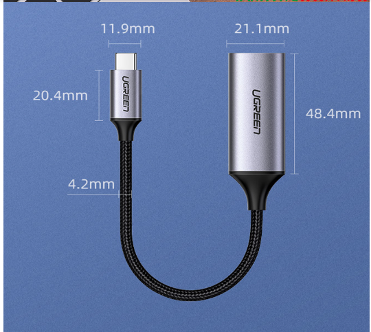 Bộ chuyển thunderbolt 3 usb type c ra hdmi 2.0 4k 60hz Ugreen 297OL70444CM Hàng chính hãng